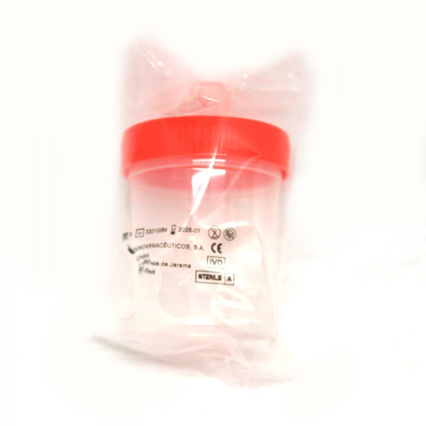 Contentor de urina 120 ml: aséptico, impermeable e hermético